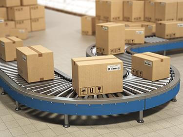boxes on conveyor belt