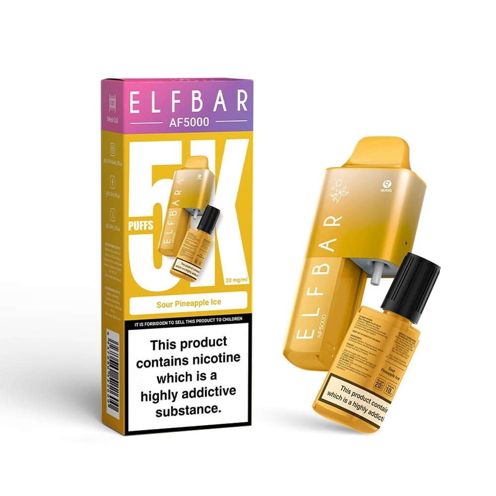 Sour Pineapple Ice Disposable Vape By Elf Bar AF5000 (TPD Approved)