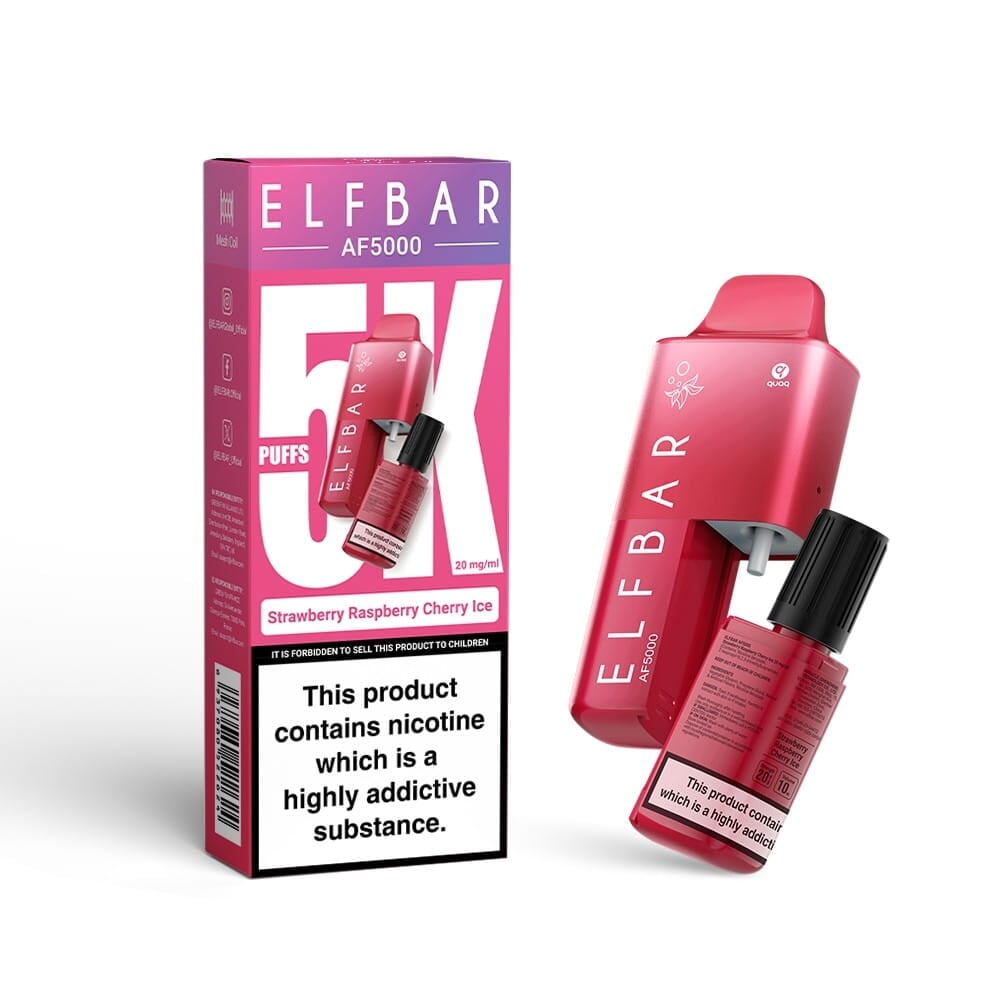 Strawberry Raspberry Cherry Ice Disposable Vape By Elf Bar AF5000 (TPD Approved)