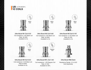 Lost Vape Ultra Boost V2 Coils (5 Pack) various coils