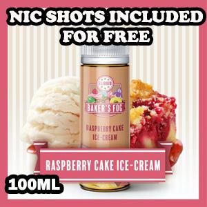 Raspberry Cake Ice-Cream E-Liquid by Bakers Fog 100ml Shortfill