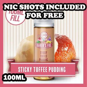 Sticky Toffee Pudding E-Liquid by Bakers Fog 100ml Shortfill