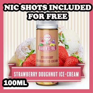 Strawberry Donut Ice-Cream E-Liquid by Bakers Fog 100ml Shortfill
