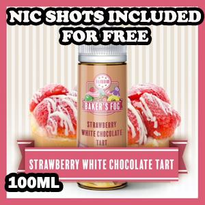 Strawberry White Chocolate Tart E-Liquid by Bakers Fog 100ml Shortfill