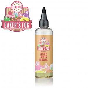 bakers fog sticky toffee pudding e-liquid with logo